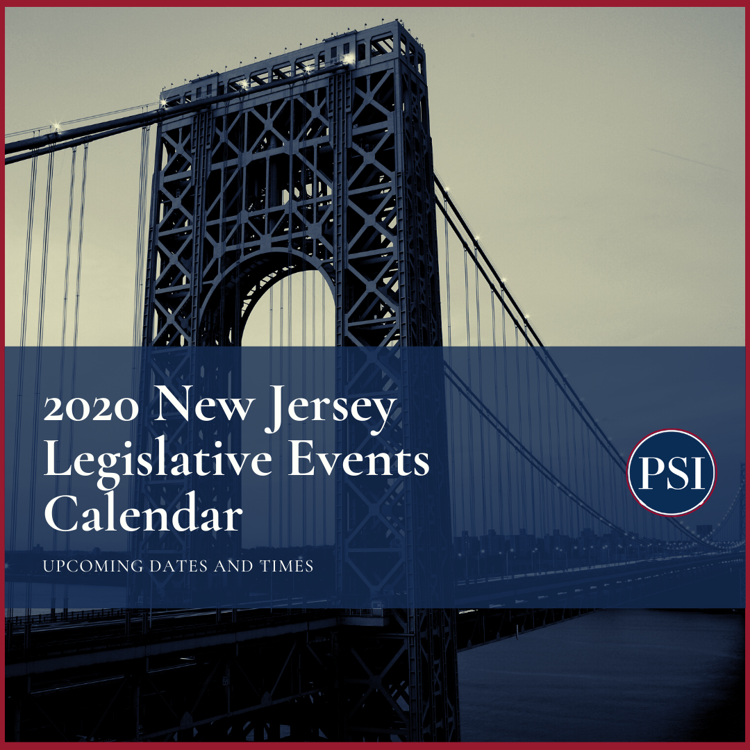 2020 New Jersey Legislative Calendar